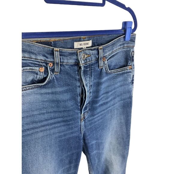 Re/Done Women's Straight Leg Jeans - Blue - Picture 5 of 10
